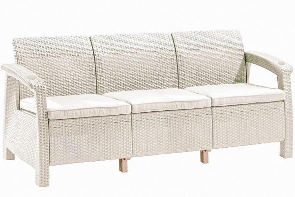Трёхместный диван  Yalta Sofa 3 Seat белый купить в 