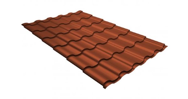 Металлочерепица кредо GL 0,5 GreenСoat Pural RR 750 кирпично-красный (RAL 8004 терракота) купить в 