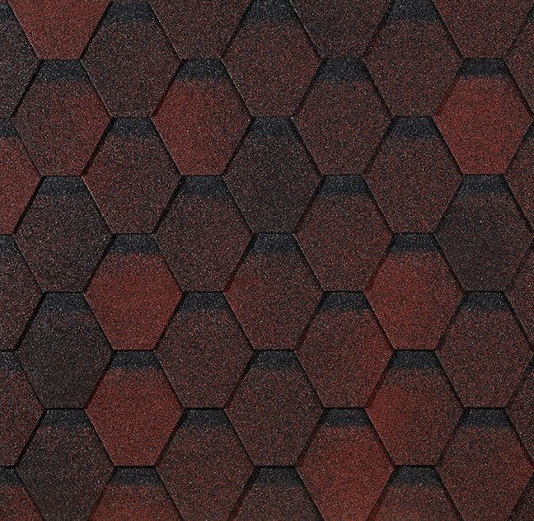 Гибкая черепица EURASIA Docke, Коллекция ШЕСТИГРАННИК Красный купить в 