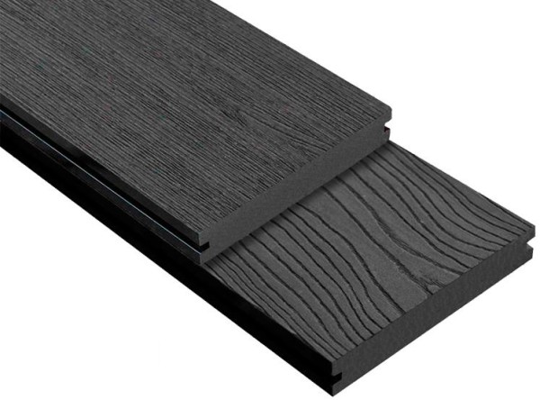 Террасная доска ДПК Outdoor 3D полнотелая STORM/OCEAN BLACK черная купить в 