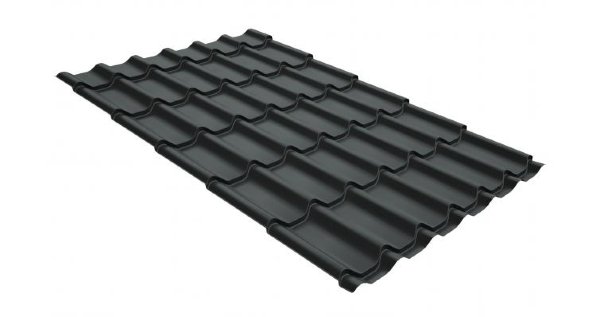 Металлочерепица классик GL 0,5 GreenCoat Pural RR 23 темно-серый (RAL 7024 мокрый асфальт) купить в 