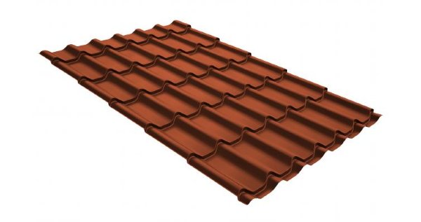 Металлочерепица классик GL 0,5 GreenCoat Pural RR 750 кирпично-красный (RAL 8004 терракота) купить в 