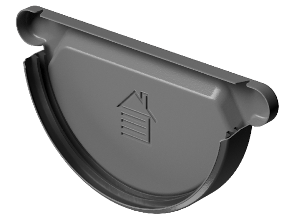 Заглушка желоба D125 Döcke STAL PREMIUM Графит, (RAL 7024) купить в 