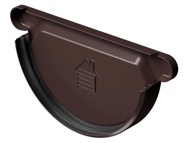 Заглушка желоба D125 Döcke STAL PREMIUM Шоколад, (RAL 8019) купить в 