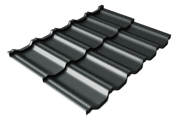 Металлочерепица модульная Квинта Uno Grand Line c 3D резом 0,5 Satin RAL 7016 антрацитово-серый купить в 