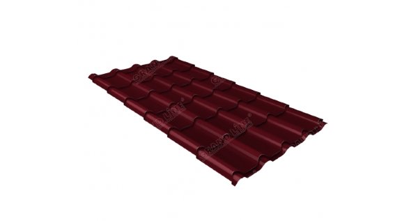 Металлочерепица камея 0,45 Drap RAL 3005 красное вино купить в 