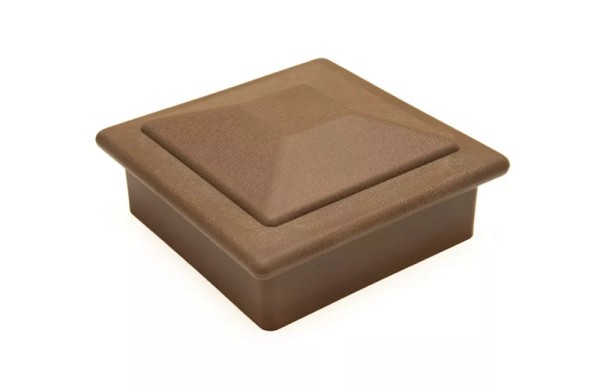 Крышка верхняя фигурная ПВХ для столба Deckart 100х100 Шоколад купить в 