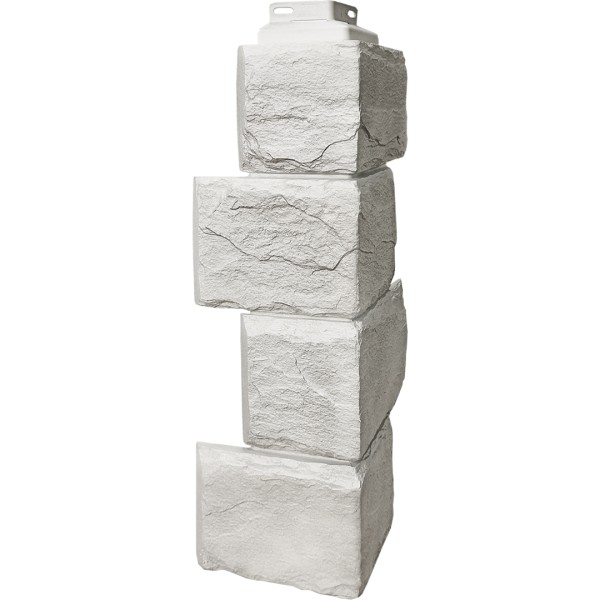 Цокольный сайдинг FineBer – Серия “Камень природный”, Угол наружный Жемчужный купить в 