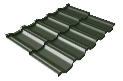 Металлочерепица модульная Квинта Uno Grand Line c 3D резом 0,5 GreenСoat Pural RR 11 темно-зеленый (RAL 6020 хромовая зелень) купить в 