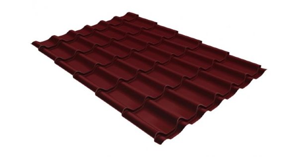 Металлочерепица классик GL 0,5 Velur20 RAL 3005 красное вино купить в 