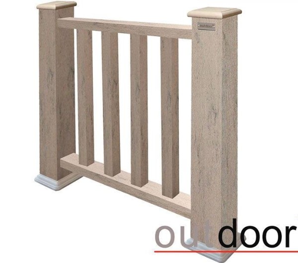 Ограждение из ДПК Outdoor Классик 3D STORM серый микс купить в 