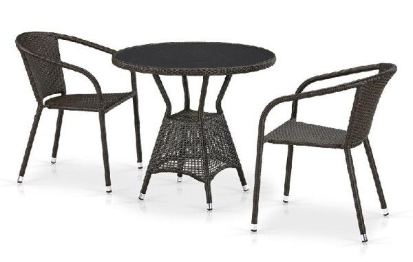 Комплект плетеной мебели AFINA из иск. ротанга T707ANS/Y137C-W53 Brown 2Pcs купить в 