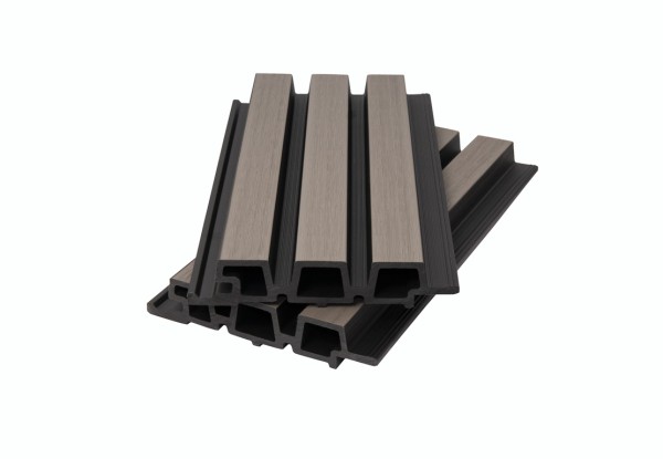 Фасадная панель брусковая двухцветная co-extrusion, snow mix купить в 