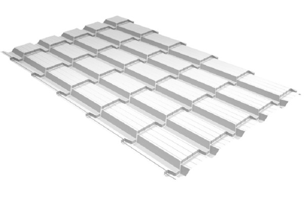 Металлочерепица GL квадро профи 0,5 Satin RAL 9003 сигнальный белый купить в 