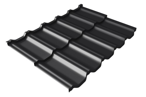 Металлочерепица модульная Квинта Uno Grand Line c 3D резом 0,5 Satin Мatt RAL 9005 черный купить в 