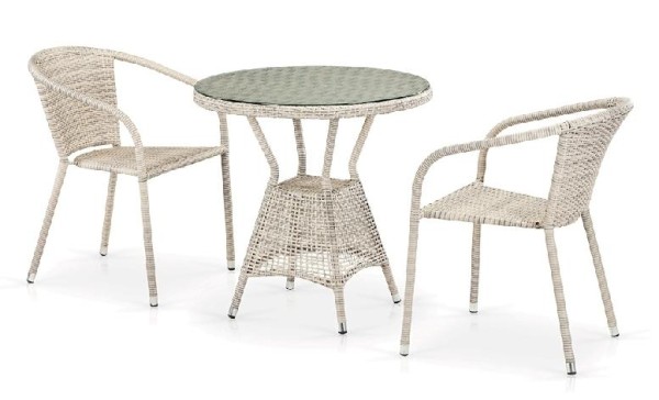 Комплект плетеной мебели AFINA из иск. ротанга T705ANT/Y137C-W85 Latte 2Pcs купить в 