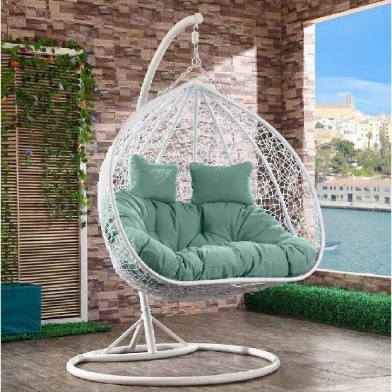 Кресло Подвесное из искусственного ротанга AFM-109A White/Green купить в 