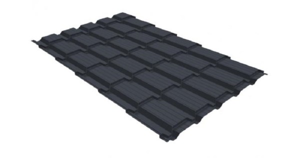 Металлочерепица GL квадро профи 0,5 GreenCoat Pural RR 23 темно-серый (RAL 7024) мокрый асфальт купить в 