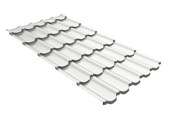 Металлочерепица квинта плюс с 3D резом 0,5 Satin RAL 9003 сигнальный белый купить в 