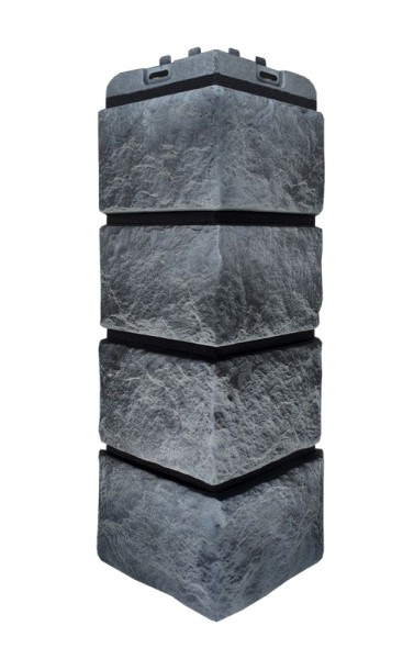 Угол наружный Grand Line Колотый Камень Антрацит, Шов чёрный купить в 